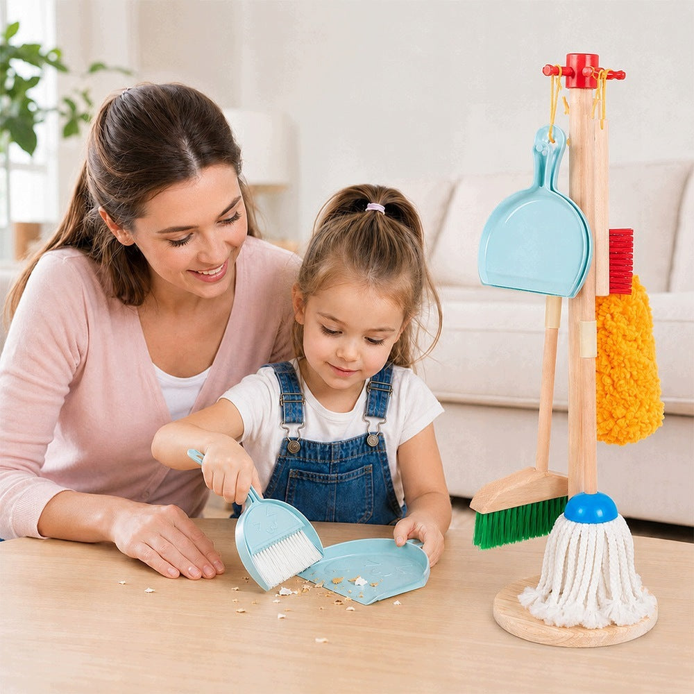 Educational Wood Cleaning Kit for Kids with Stand Brand Bedee