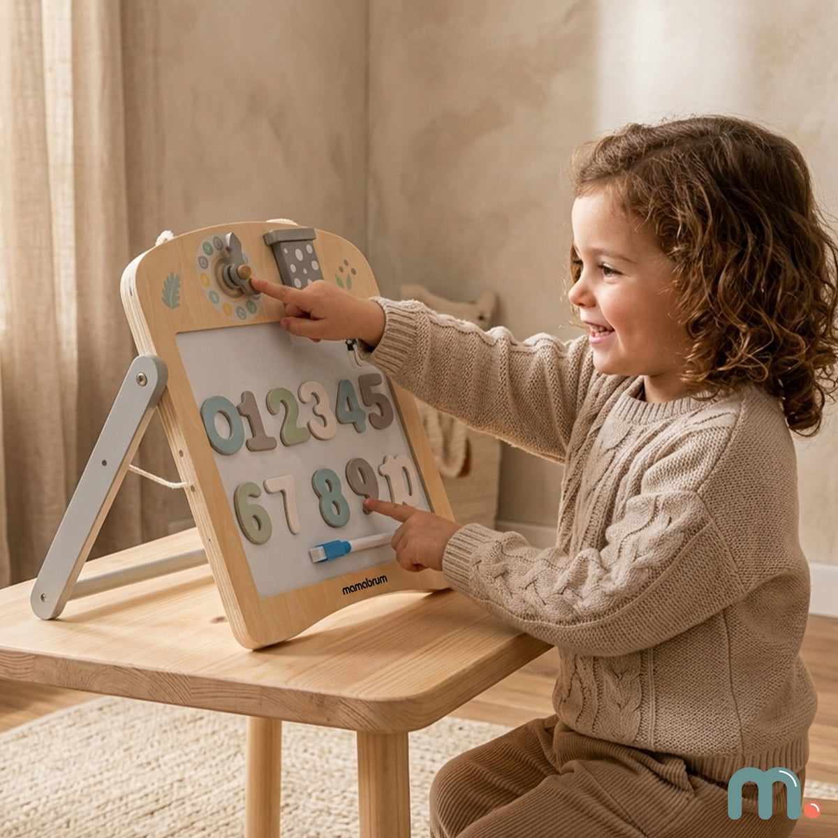 Educational board 2in1 wooden magnetic magic drawing board sorter Manufacturer code MAM283 MINI EASEL