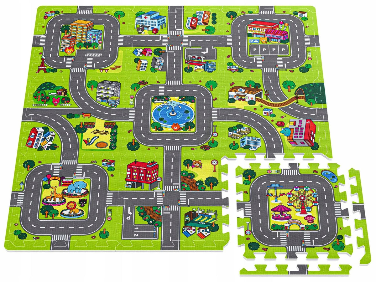 Educational foam mat protective thick puzzle for children city 9 pcs