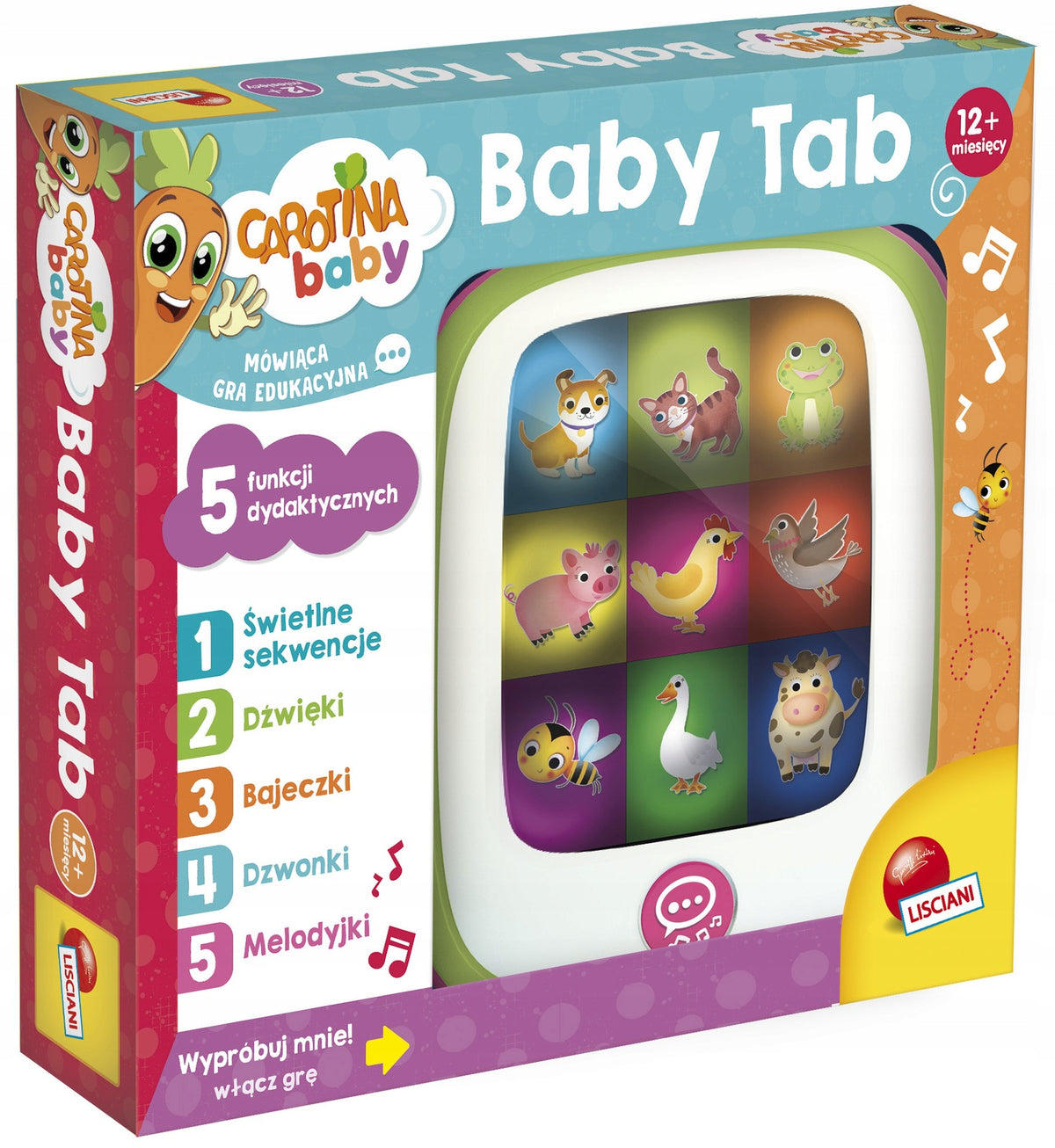 Educational interactive toy CAROTINA BABY TAB With 5 functions Lisciani
