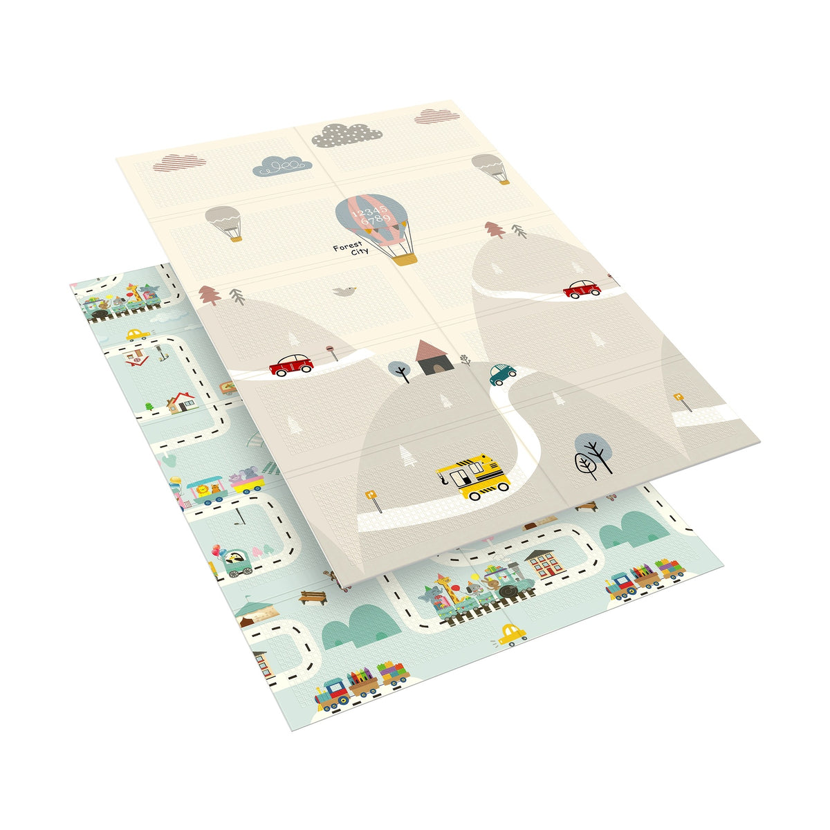 Educational mat for babies foam 180x120 cm cars and trains Rebel Packaging status original