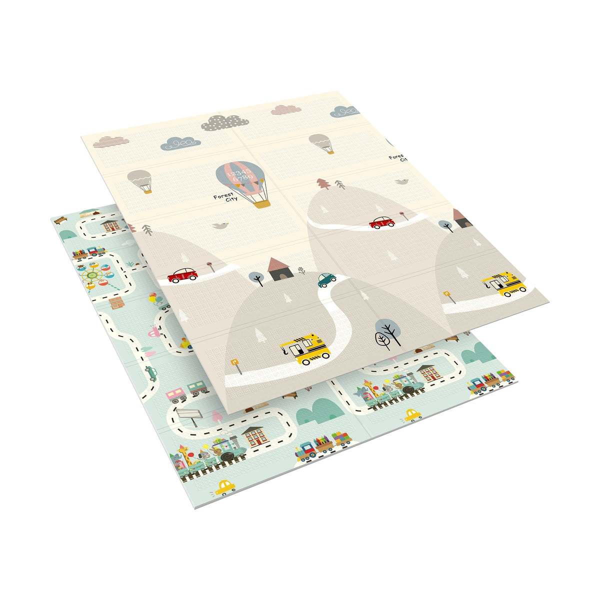 Educational mat for babies foam 180x150 cm cars and trains Rebel Packaging status original