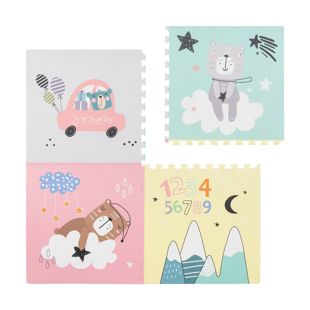 Educational mat for babies foam puzzle 120 x 120 cm bears Rebel Packaging status original