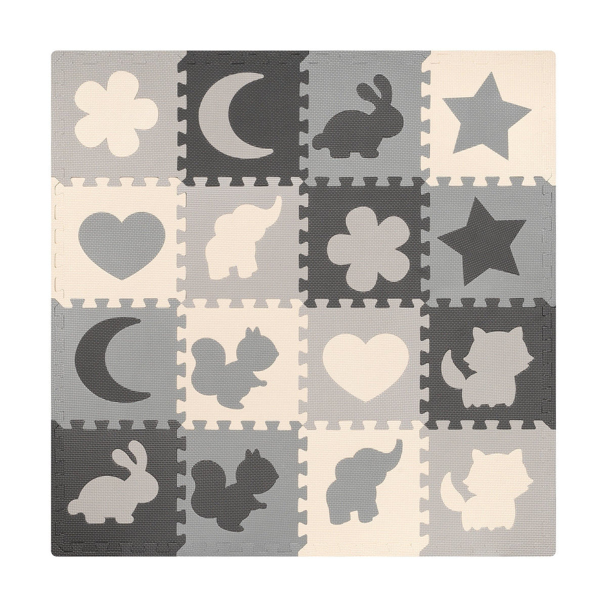Educational mat for babies foam puzzle 150 x 150 cm with frame Rebel