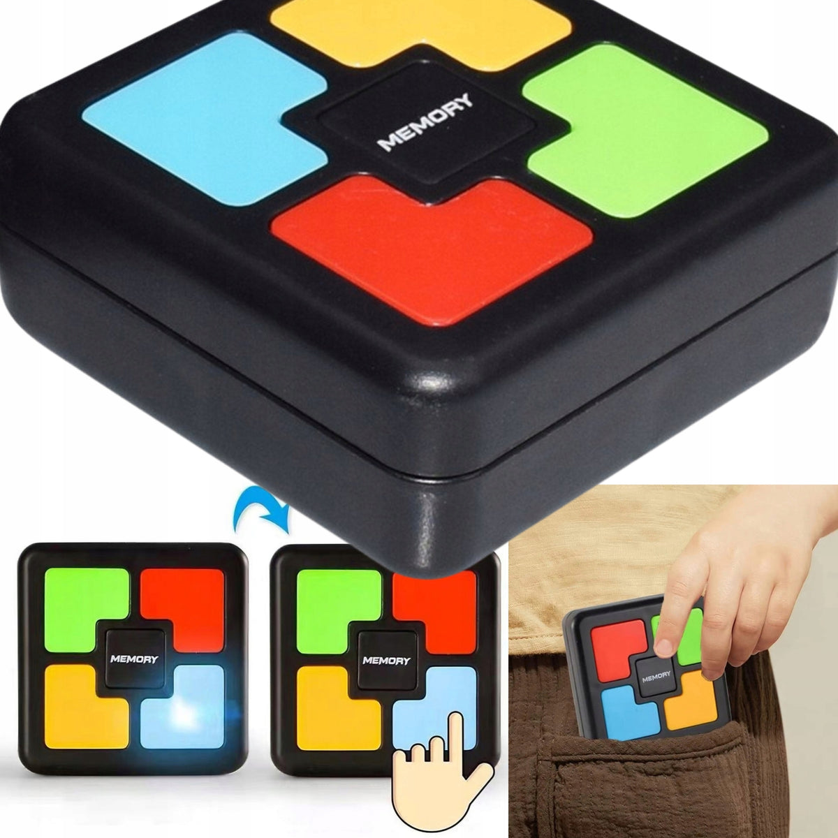 Educational memory puzzle game MEMORY batteries for children electronic Manufacturer code JHC e-commerce gra elektroniczna memory