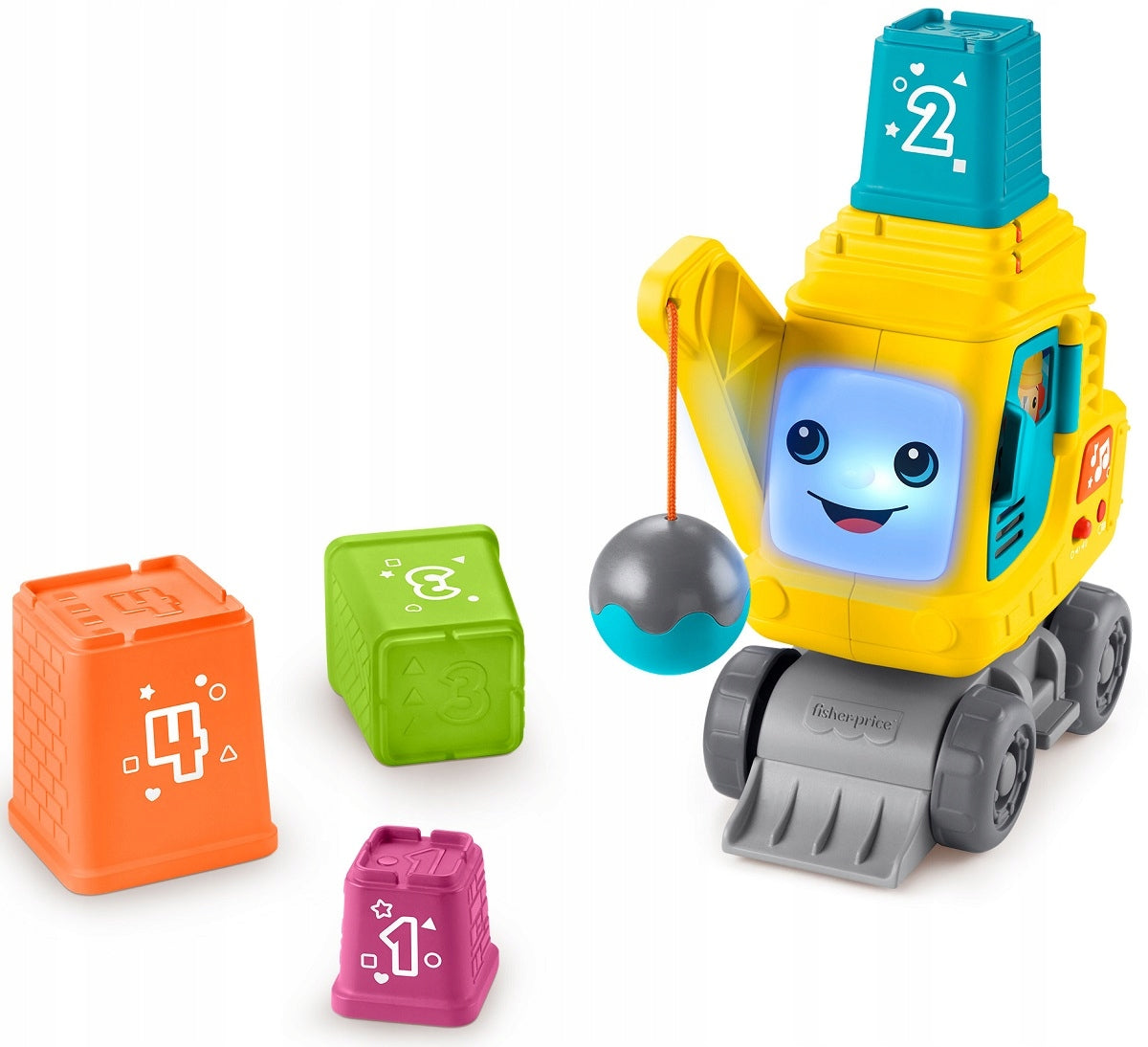 Educational toy Fisher-Price crane stack and count 9m+ English version