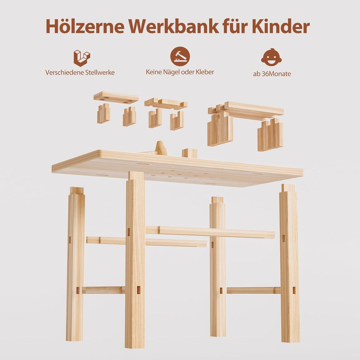 Edyfico TGZ101 workbench durable Montessori set for 3 years Material wood