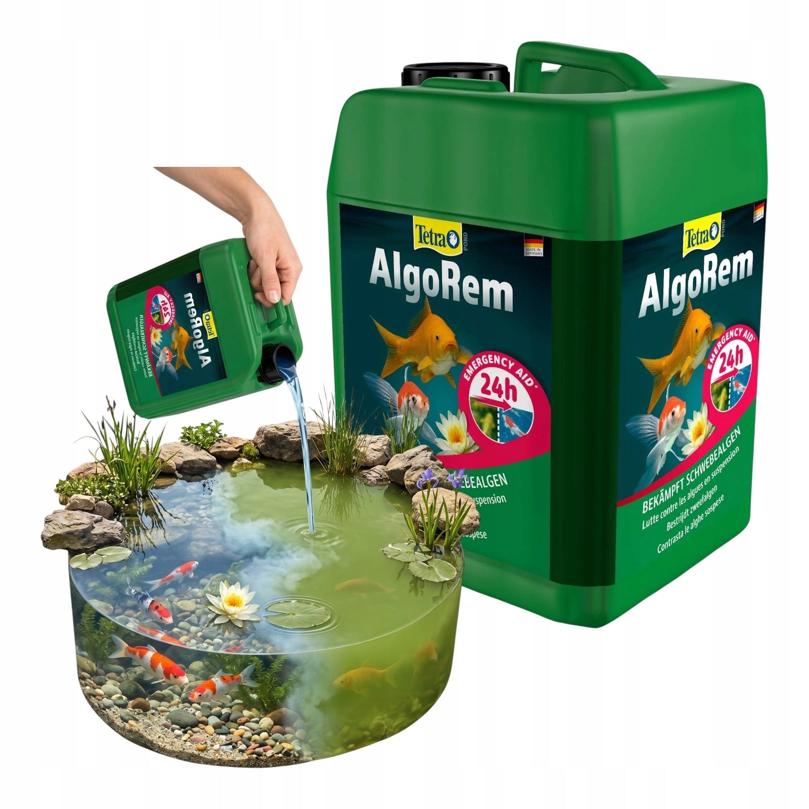 Effective way to crystal clear water- Tetra Pond AlgoRem 3000 ml