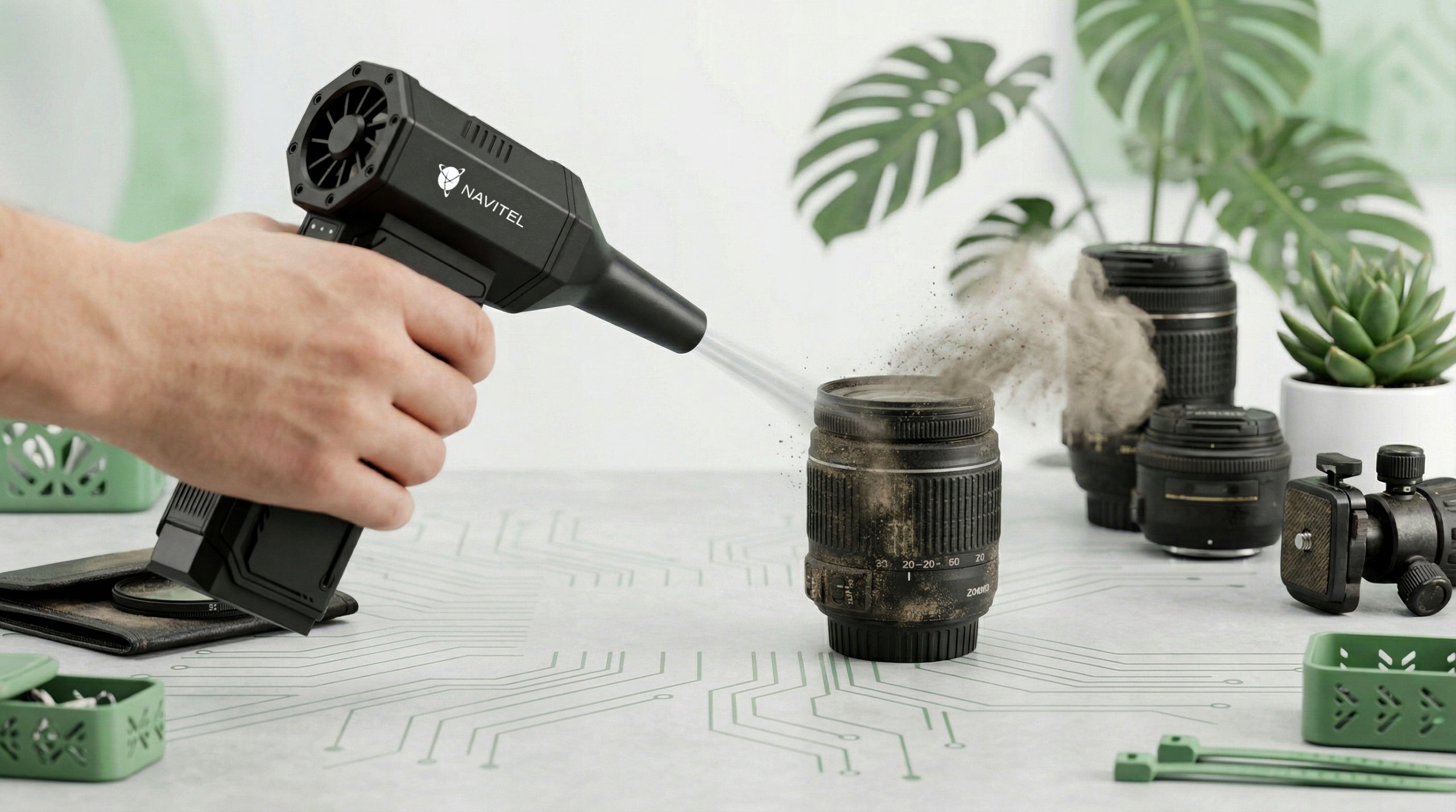 Efficient blower NAVITEL TF5 TURBO JET for electronics, + CASE + Freebie Air velocity 198 km/h