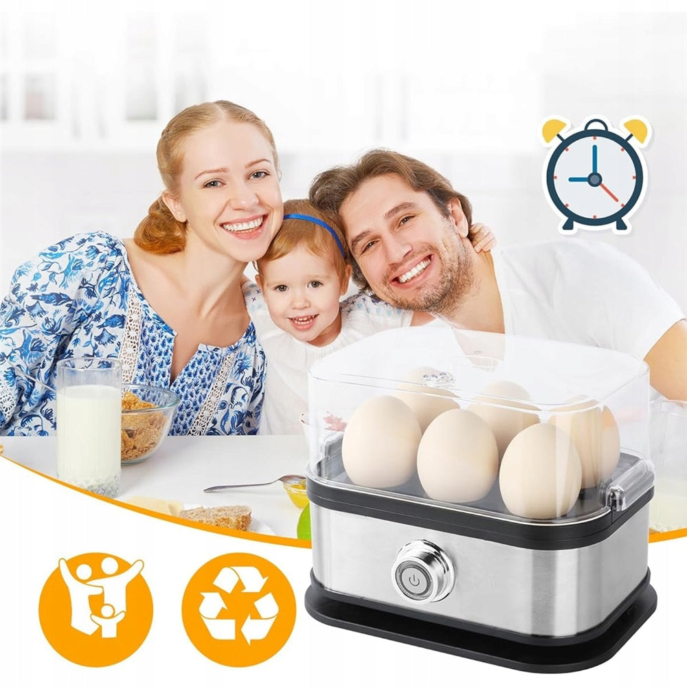 Egg Cooker For 6 Eggs, Stainless Steel Egg Cooking Appliance 200w Packaging status original