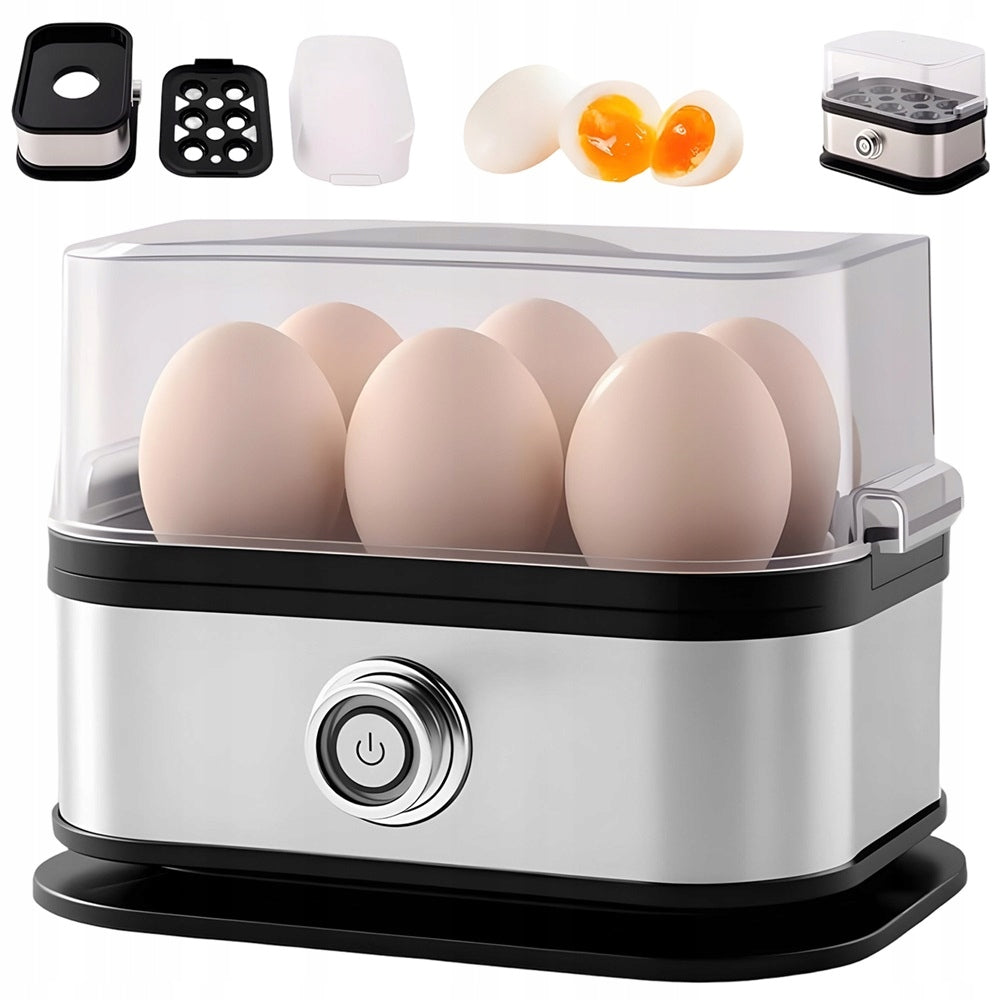 Egg Cooker For 6 Eggs, Stainless Steel Egg Cooking Appliance 200w