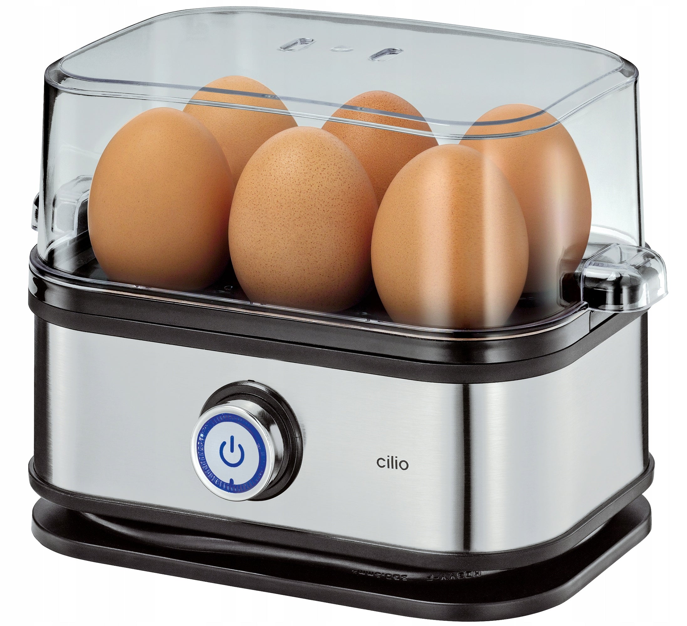 Egg cooker Cilio Classic electric silver for 6 eggs
