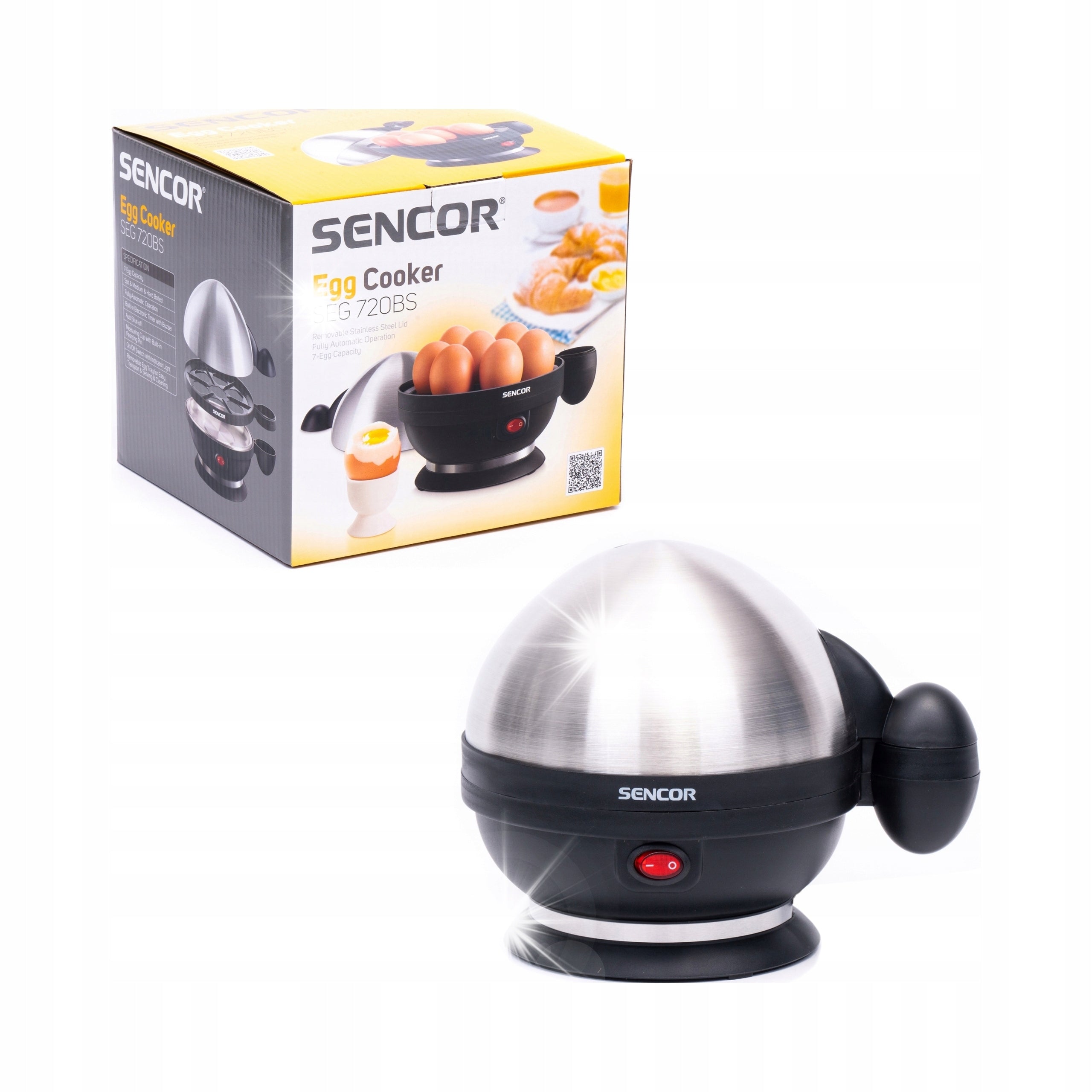 Egg cooker Sencor SEG 720BS black 380W timer 7 eggs