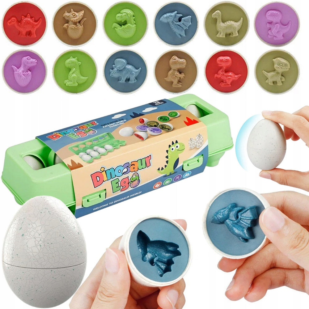 Eggs DINOSAURS PUZZLE MONTESSORI Match SHAPES SORTER EGG PUZZLE