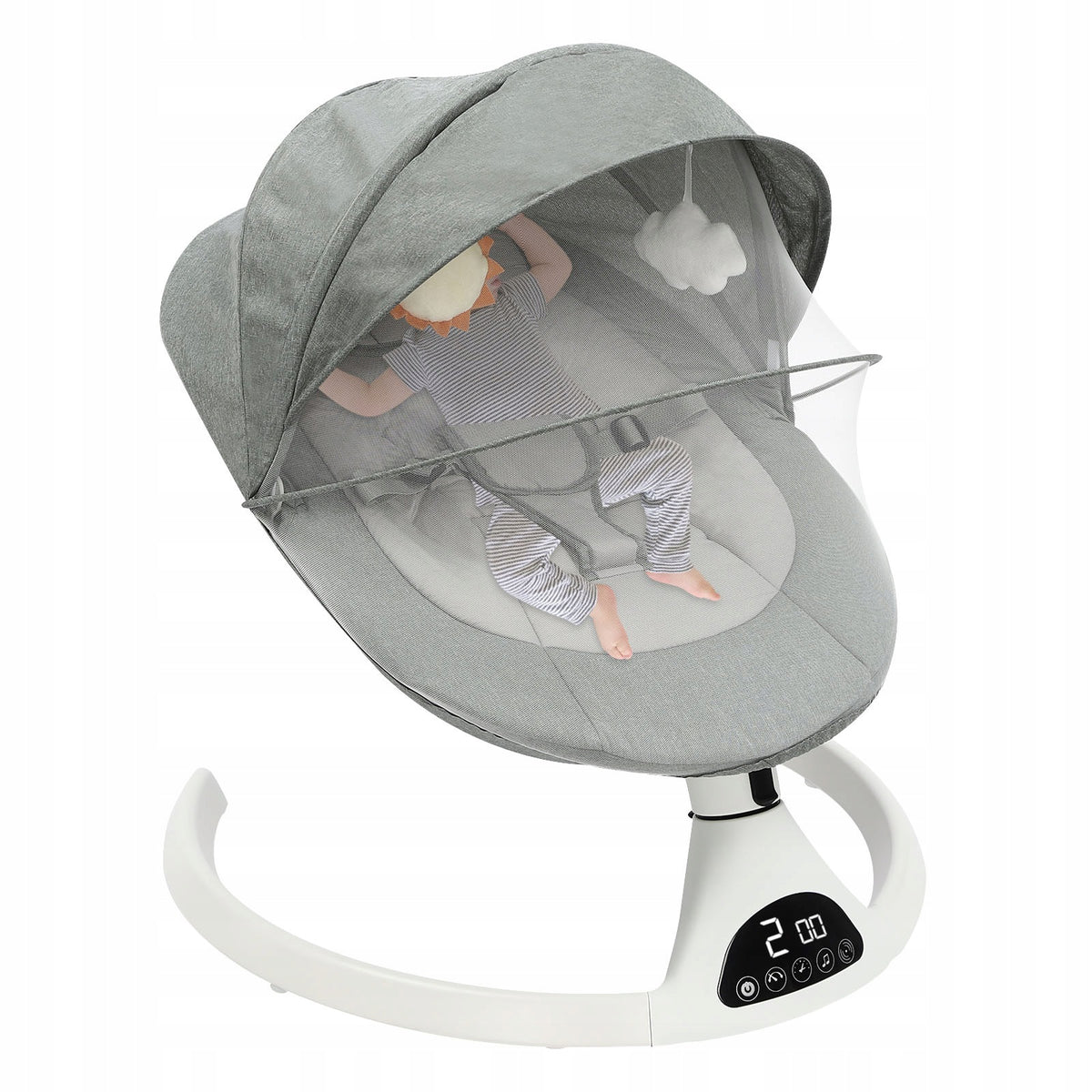Electric Baby Swing with Bluetooth Remote Control 0-12 Months