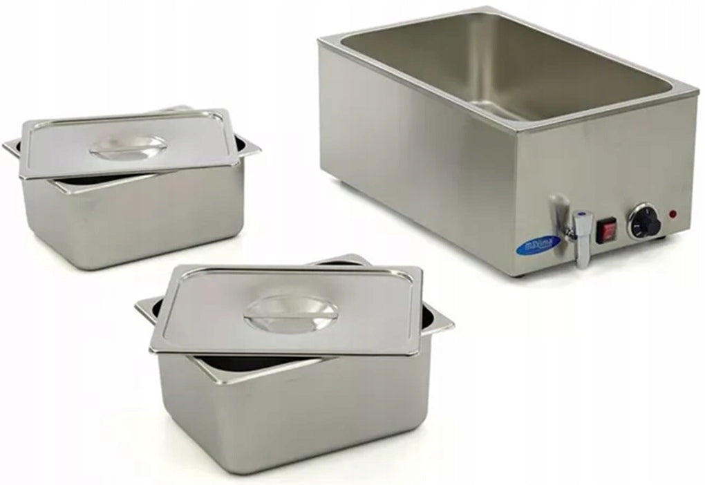 Electric Bemar with Tap 2 containers 1/2 with lid 1200W Maxima 09300010 Manufacturer code 09300010