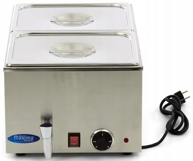 Electric Bemar with Tap 2 containers 1/2 with lid 1200W Maxima 09300010 Packaging status original