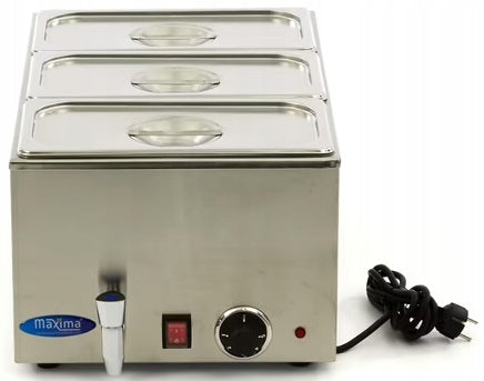 Electric Bemar with Tap Containers and Cover 3x 1/3GN 1200W Maxima 9300011 Packaging status original