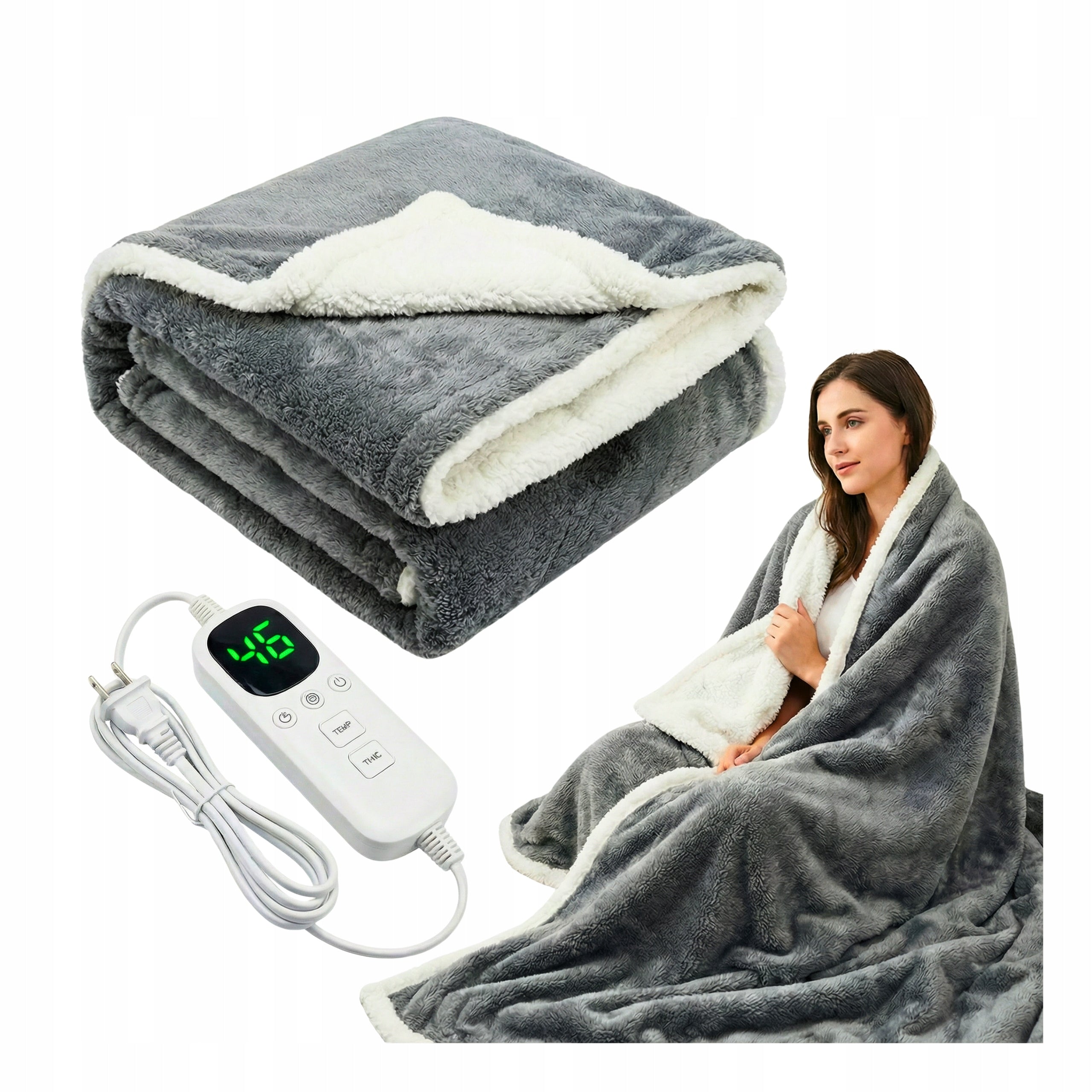 Electric Blanket 220W Large Thick XXL 180x160 SoftyHeat LCD Heating Mat
