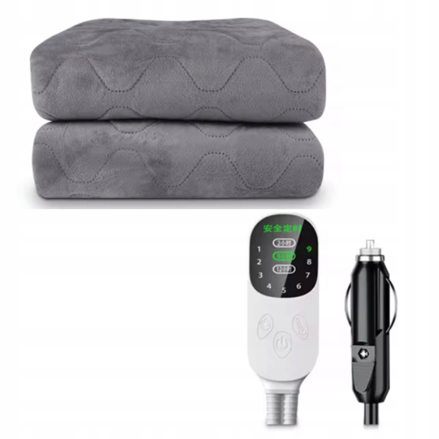 Electric Blanket For Car Heating Grey 70x180cm With Car Plug Color gray