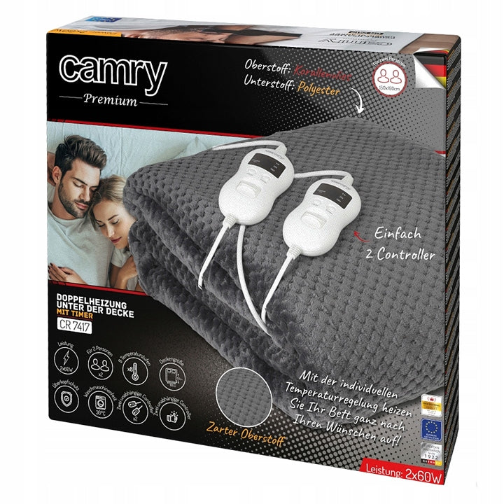 Electric Blanket Heating Mat Soft CR7417 Remote Control Timer 2 People 160x150 cm