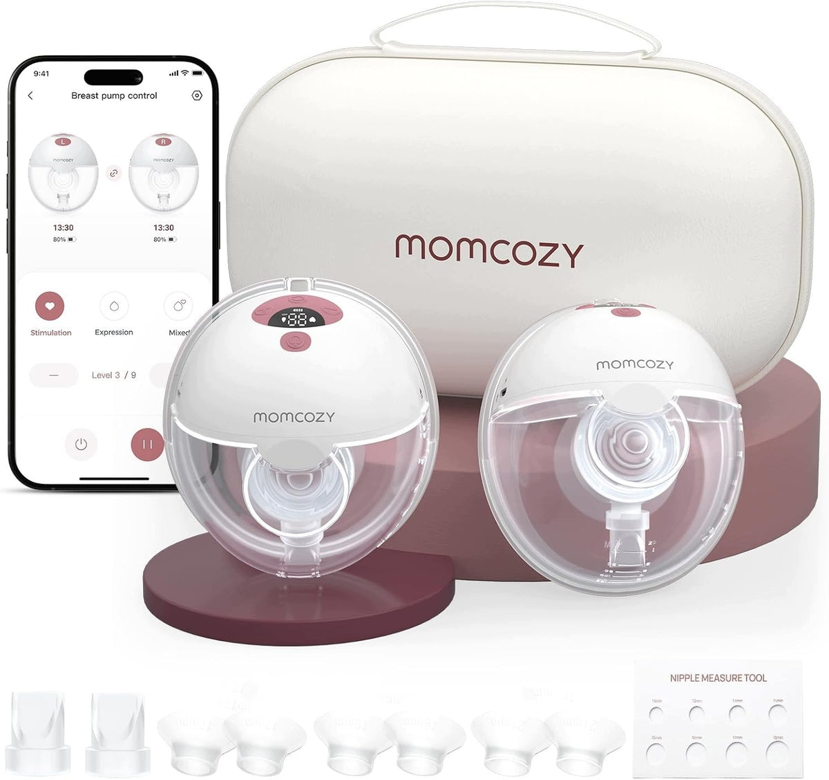 Electric Breast Pump Shell Double Momcozy M5 Smart App 2pcs Red