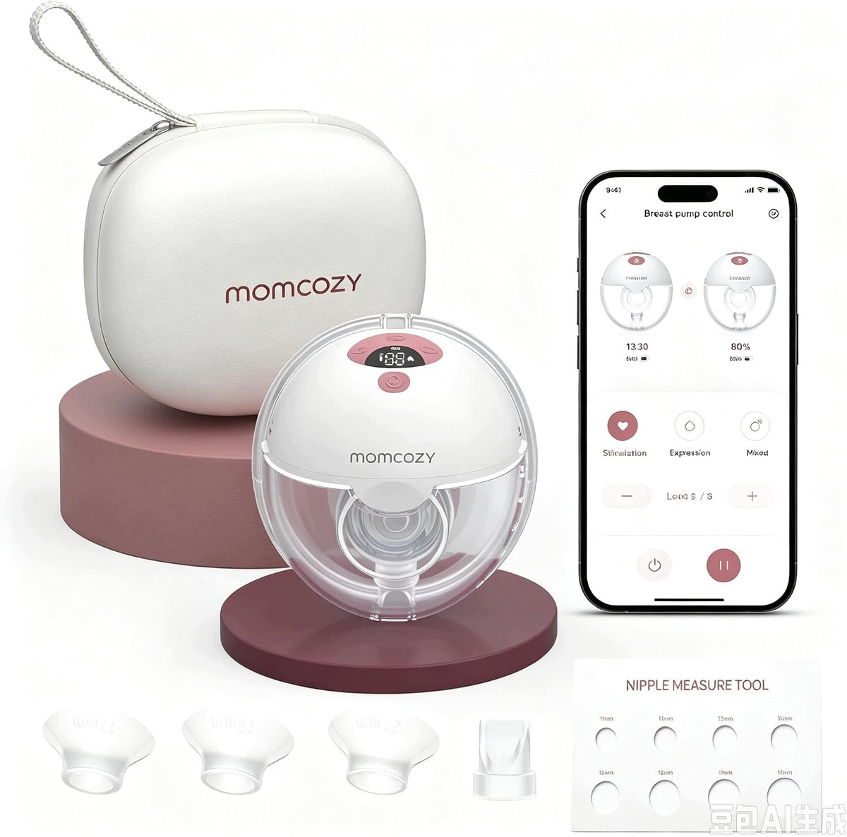 Electric Breast Pump Shell Momcozy M5 Smart App 1pcs Red 24mm
