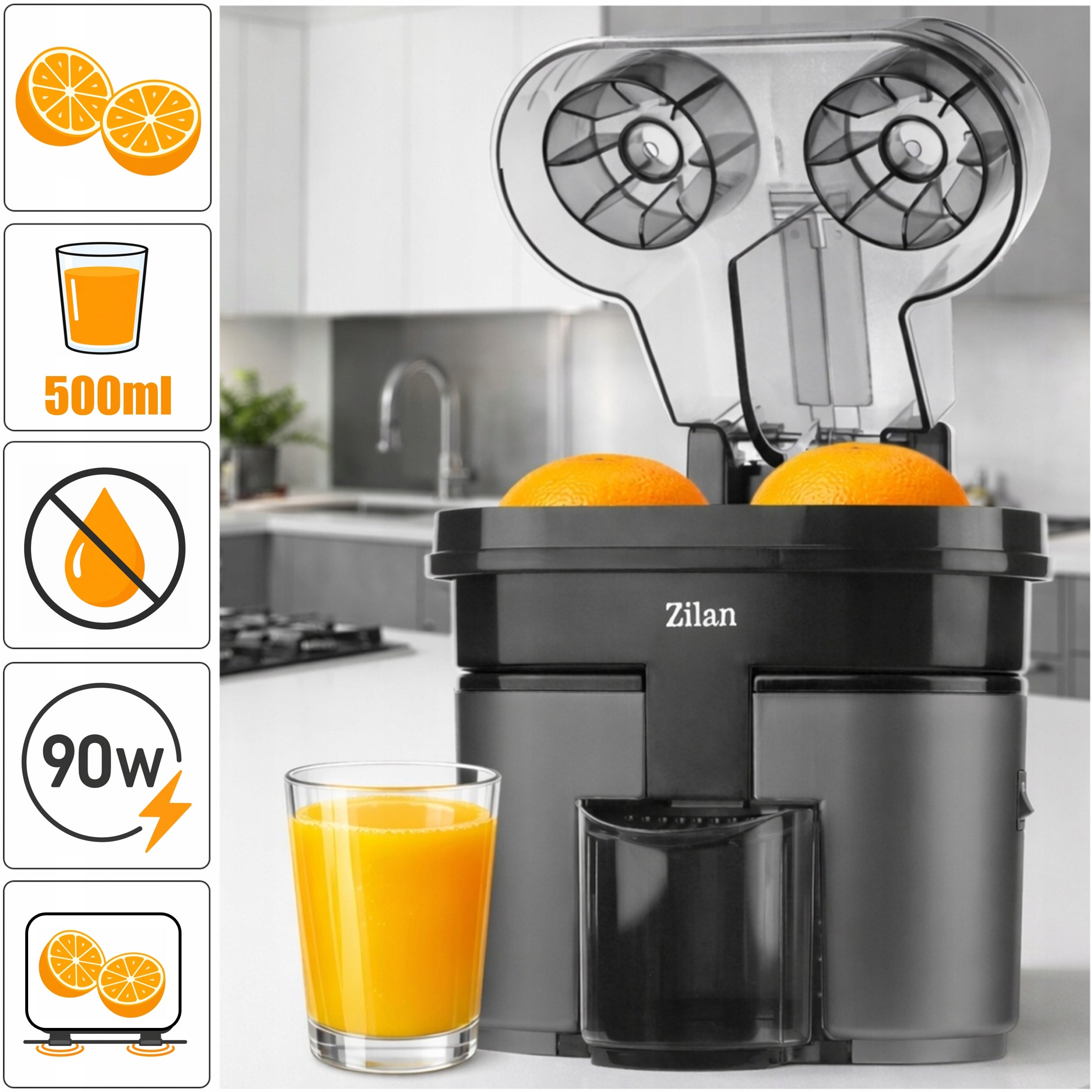 Electric CITRUS Juicer 90W 2 HALVES 500ML Packaging status original