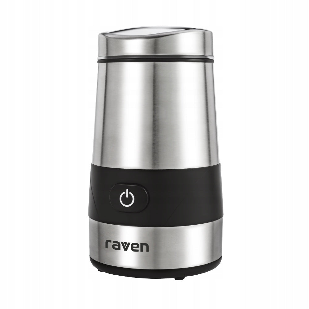 Electric Coffee Grinder Knife with Lid RAVEN EMDK001X Silver Packaging status original