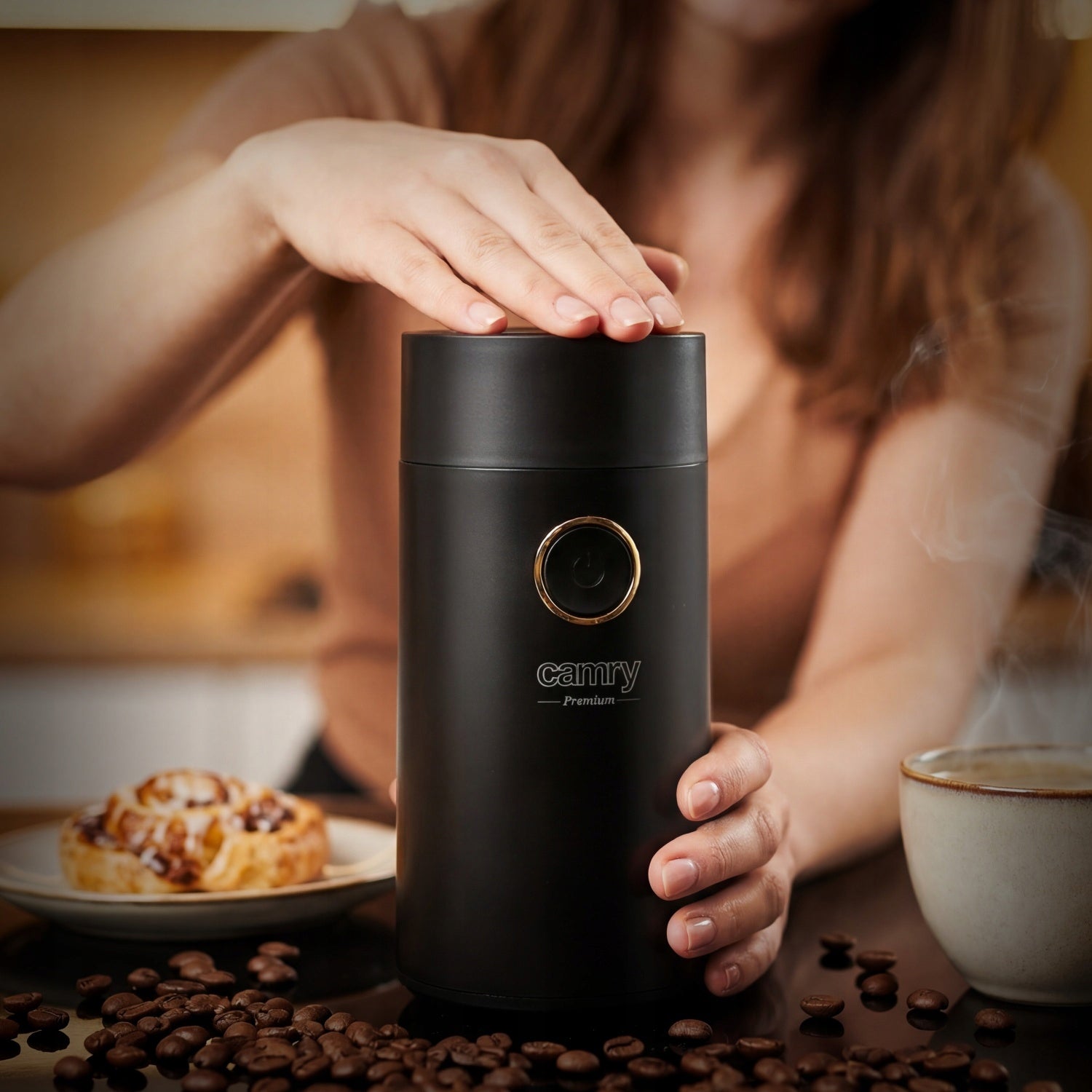 Electric Coffee Grinder Strong Metal Black Container 150W Manufacturer code Czarny Rozdrabniacz Młynek Do Kawy 75 g Camry