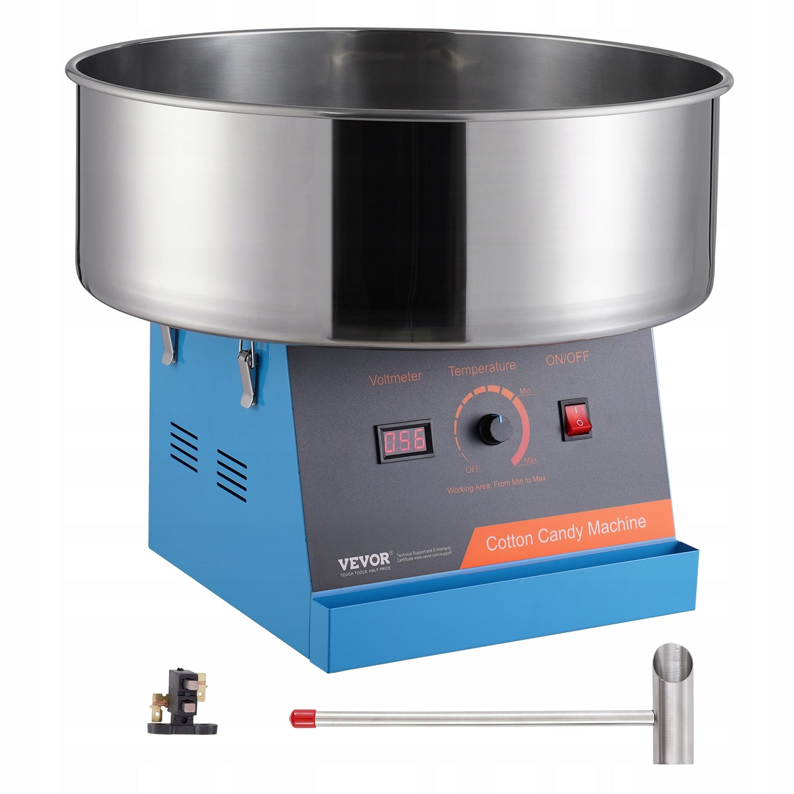 Electric Cotton Candy Machine 1000W Commercial Stainless Steel Bowl Party