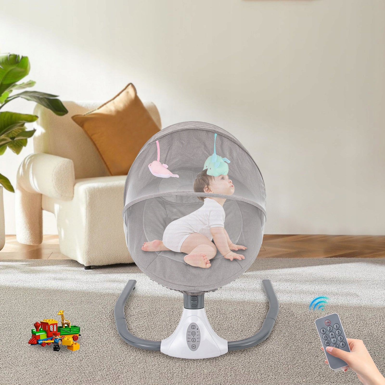 Electric Cradle with Music, Rocking, Remote Control, For Babies Packaging status original