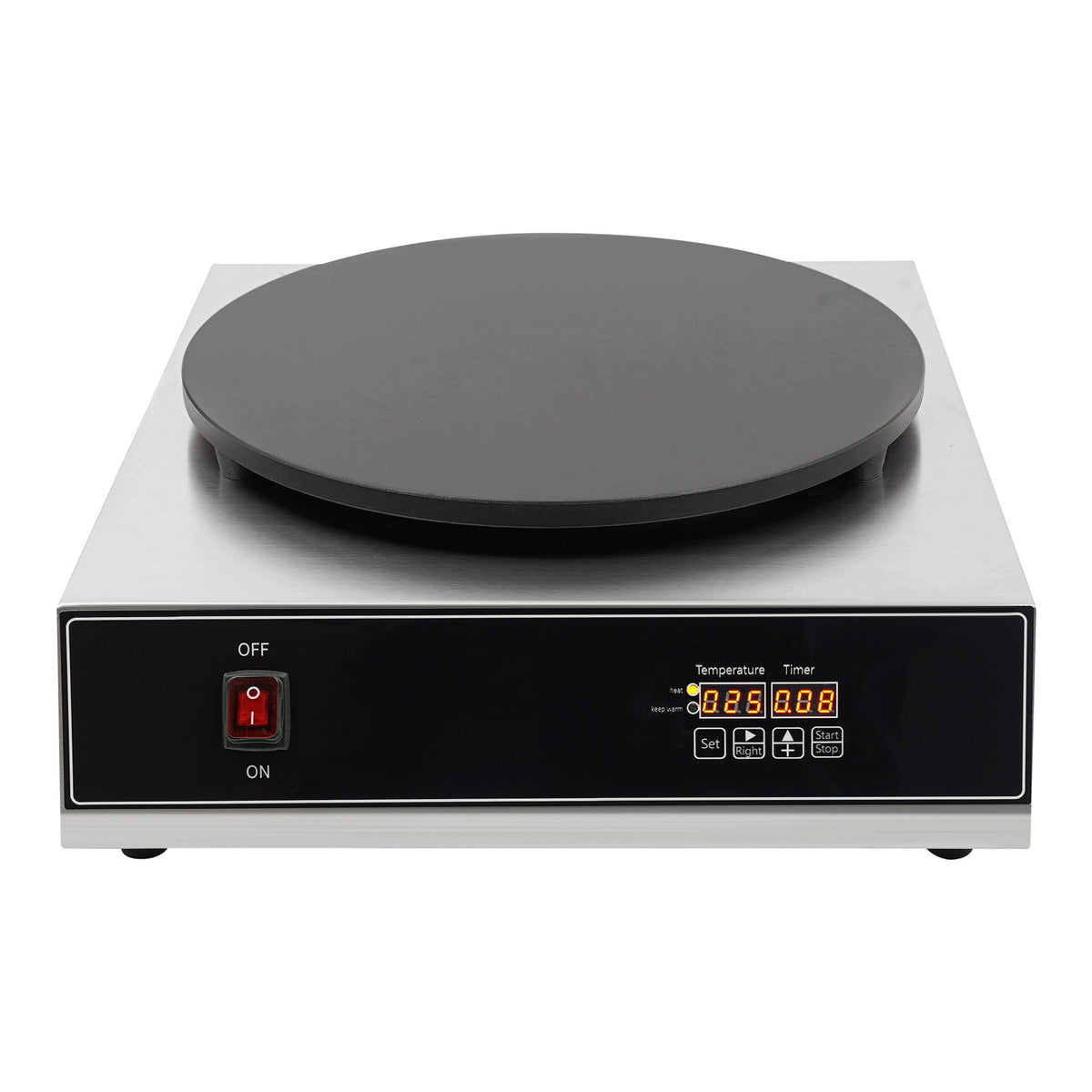 Electric Crepe Maker 2800W 40cm Non-Stick Digital Display 201 Steel