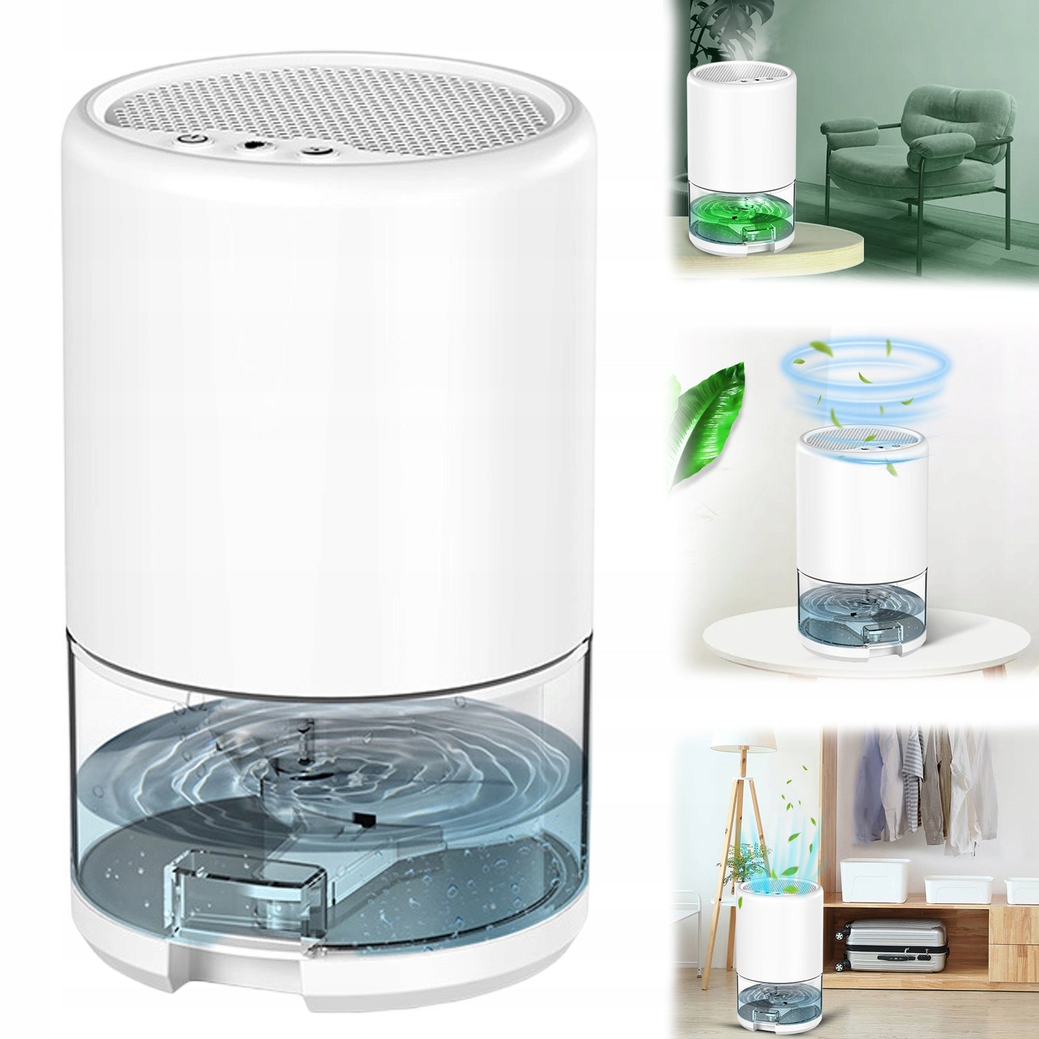 Electric Dehumidifier, 1000 ml, Small Dehumidifier Automatic Shut-Off