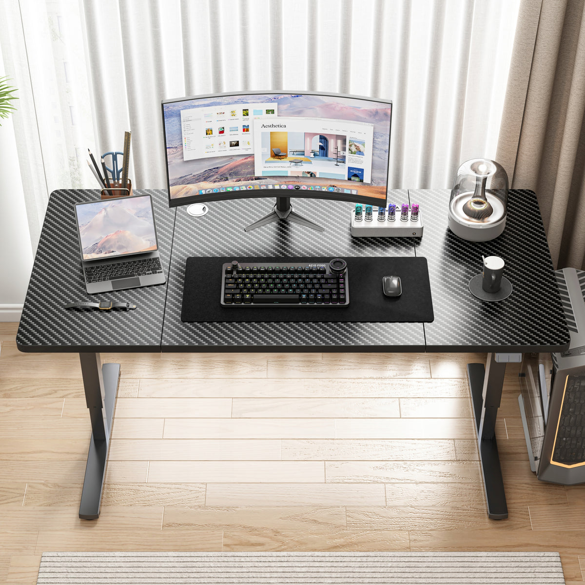Electric Desk Raised Black 140 cm Adjustable Height 72-118 cm Manufacturer code Biurko Elektryczne Regulowane 140x60cm
