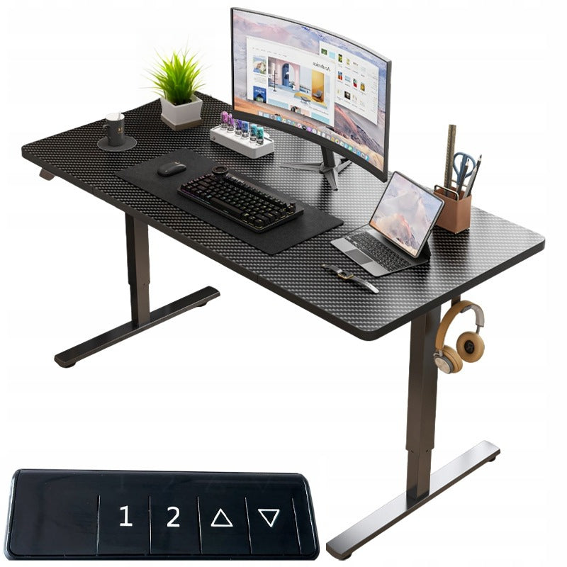 Electric Desk Raised Black 160x80 Adjustable Height 72-118 cm