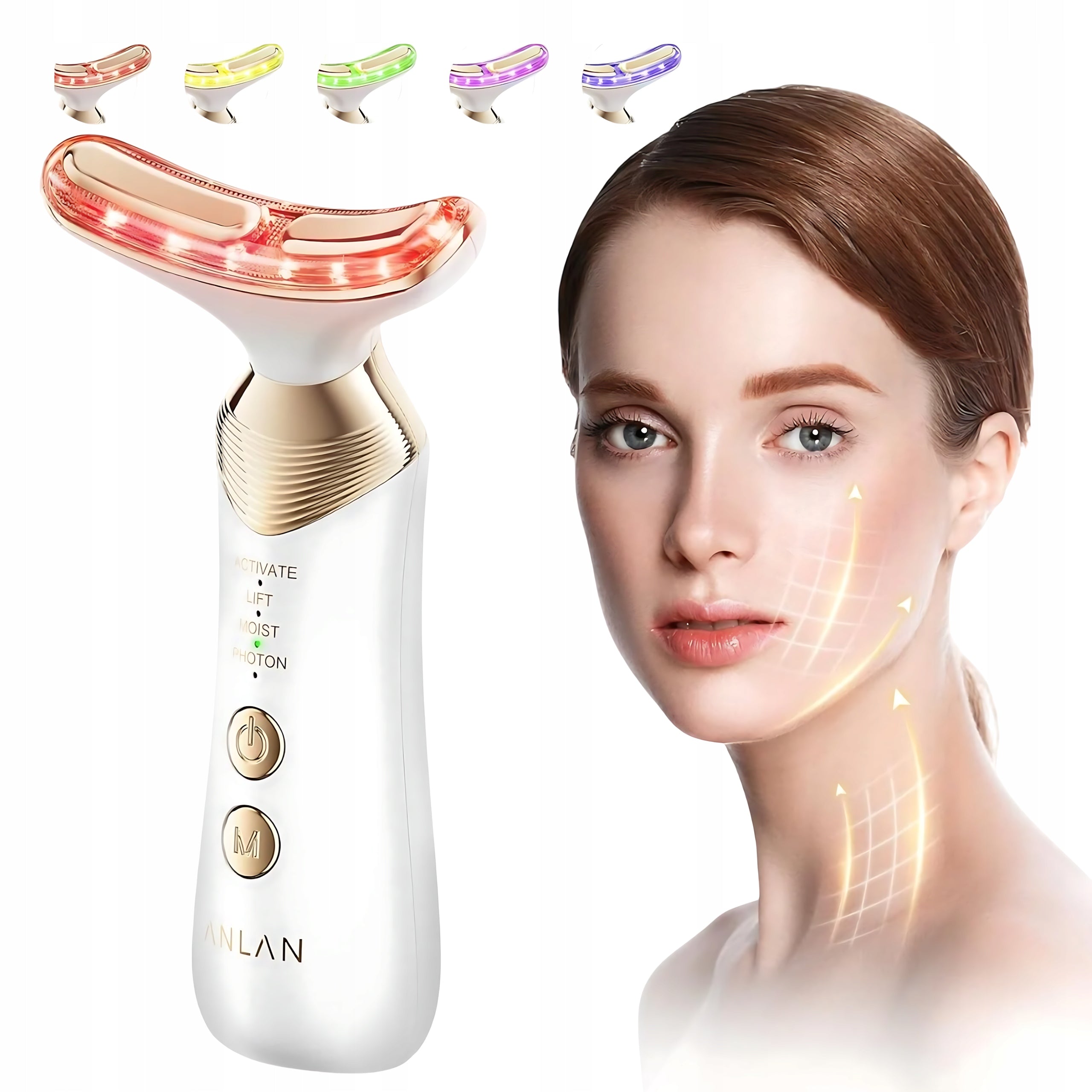 Electric Ems Massager For Neck And Face Anlan Led Light Wireless