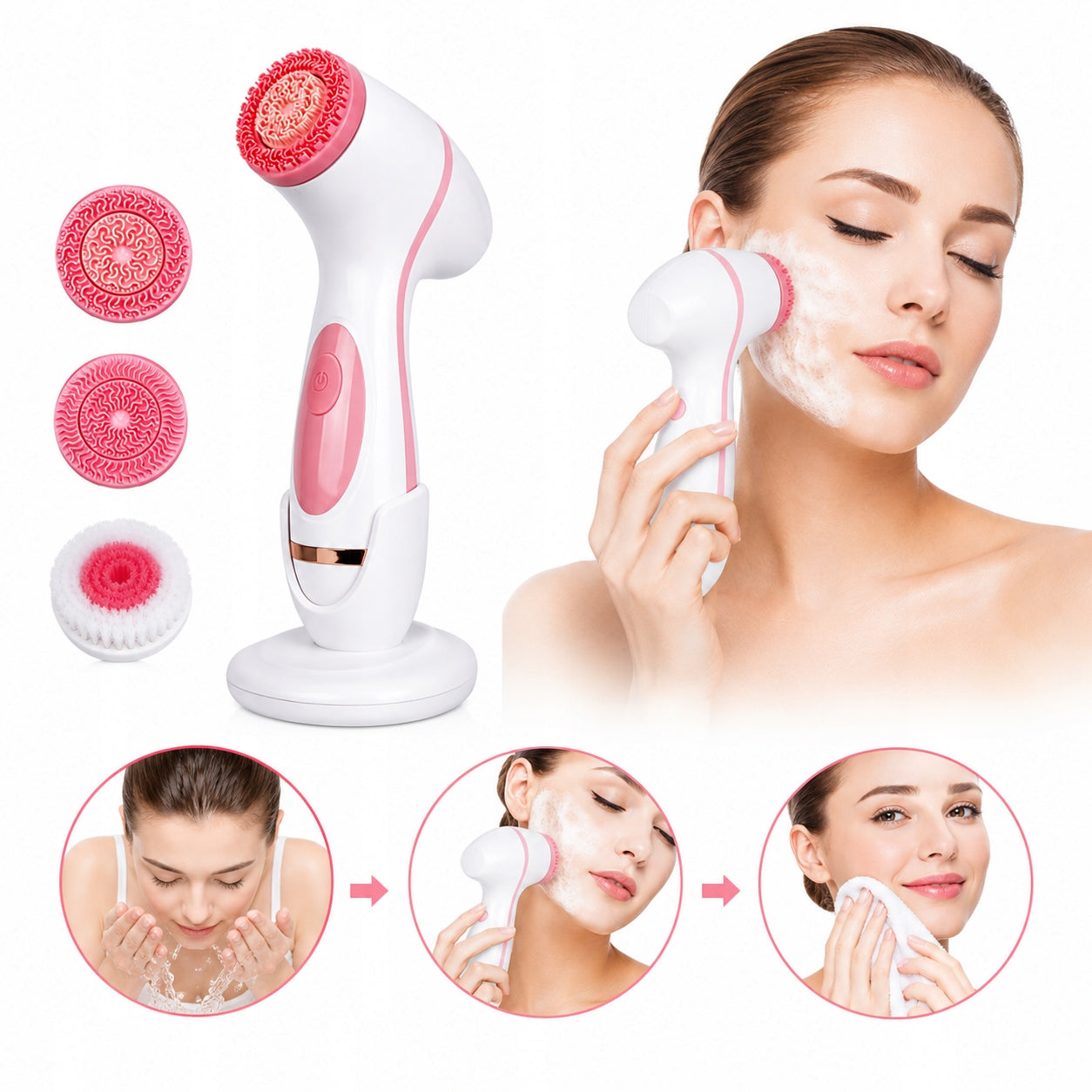 Electric Face Brush Washer Rotating Massager 3in1 USB Stand Manufacturer code qjszshyck52964802