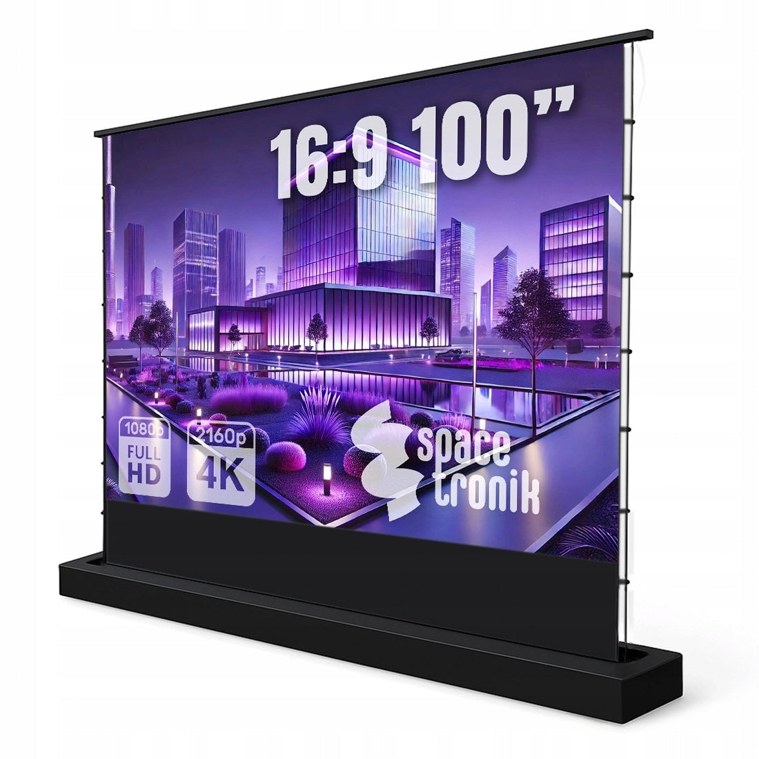 Electric Floor Projection Screen 84 inch 16:9 4K Spacetronik Strong