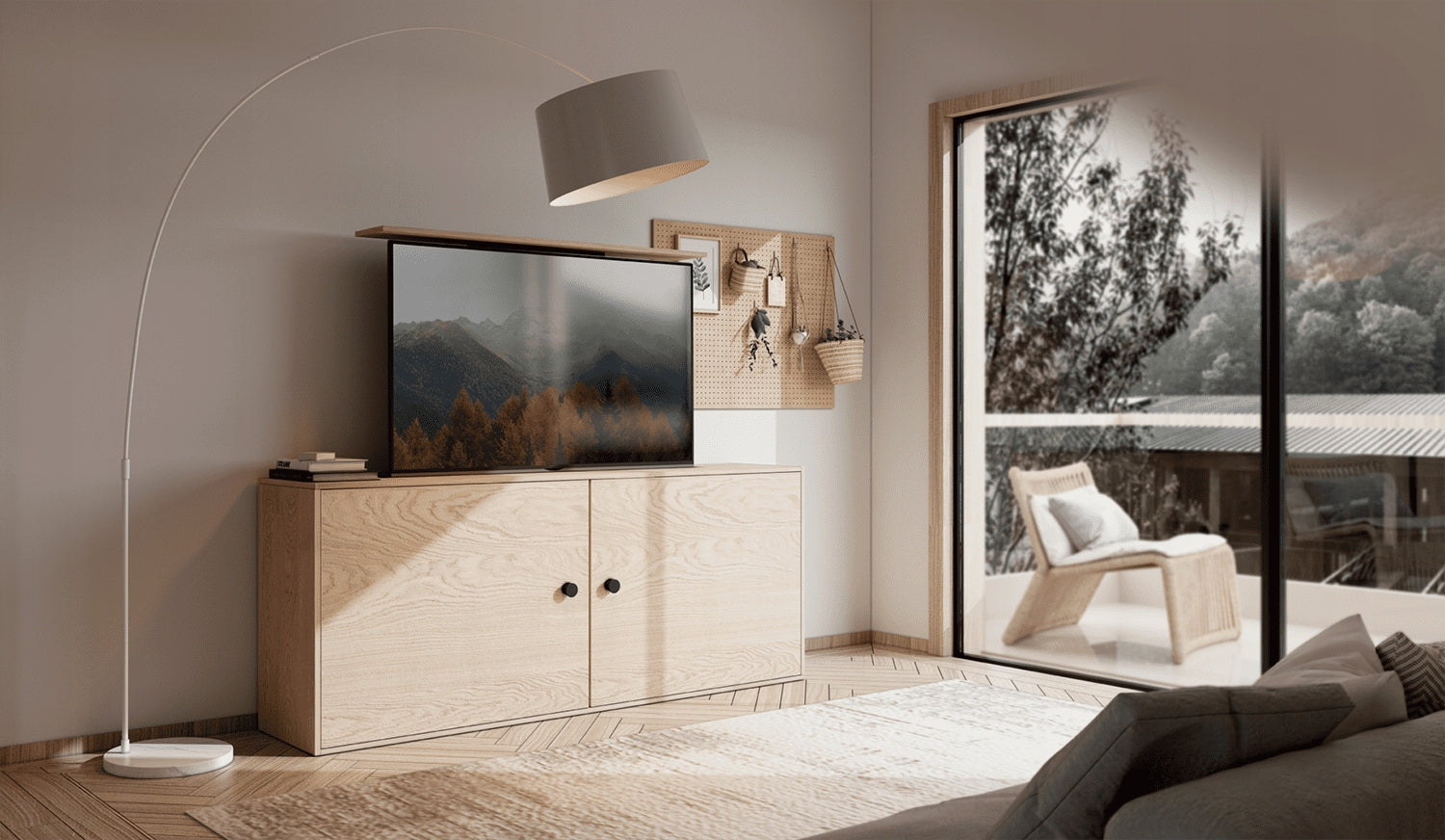 Electric Frame TV Holder Retractable Elevator TV Spacetronik TUYA Brand Spacetronik
