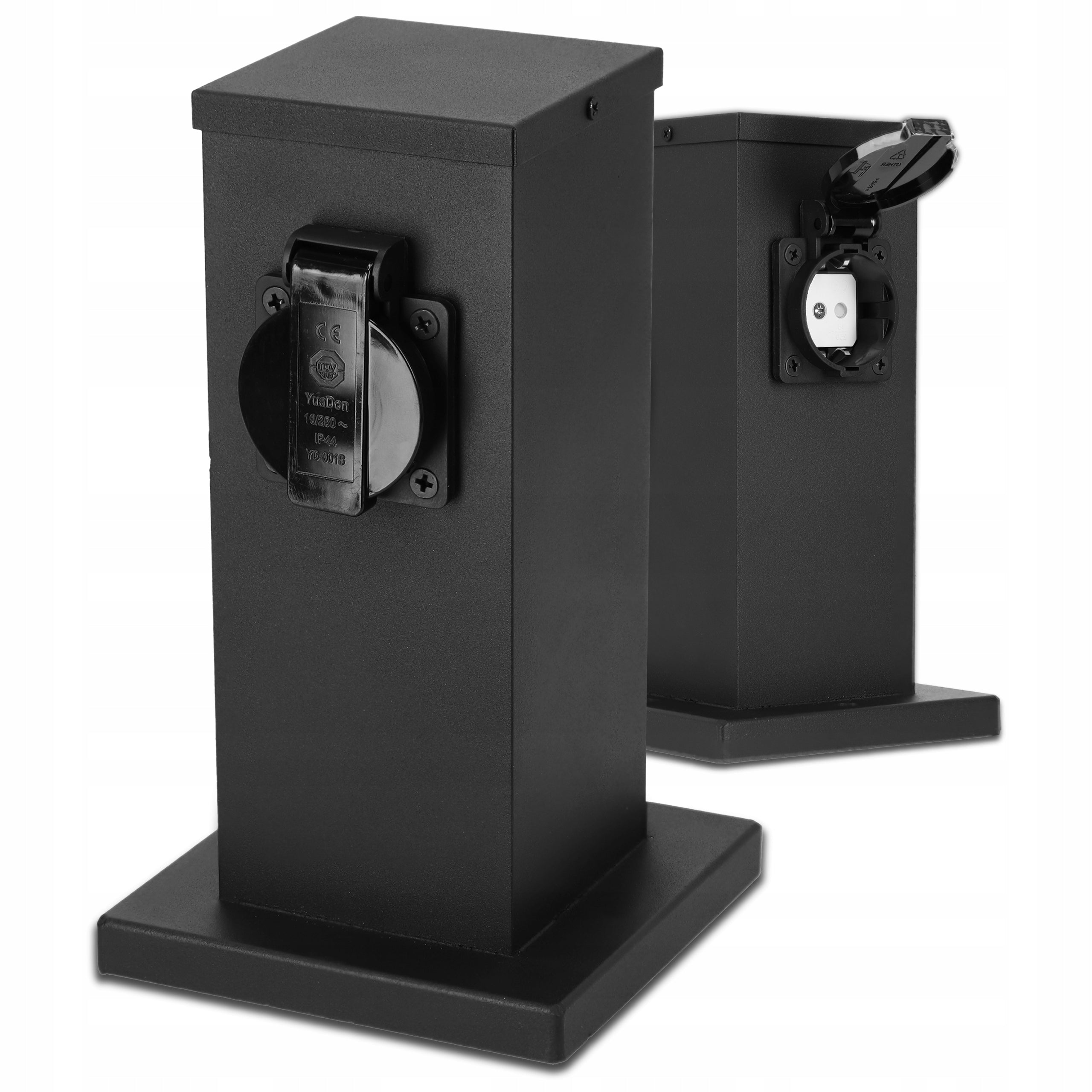 Electric Garden Pole 1X Socket 230V Hermetic IP44 Black