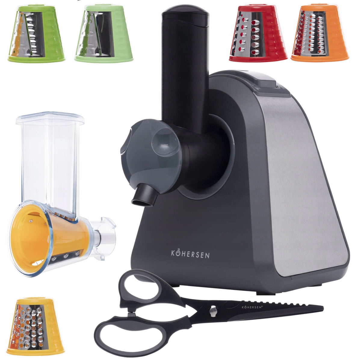 Electric Grater for Vegetables, Robot for Ice Cream, Fries +SCISSORS