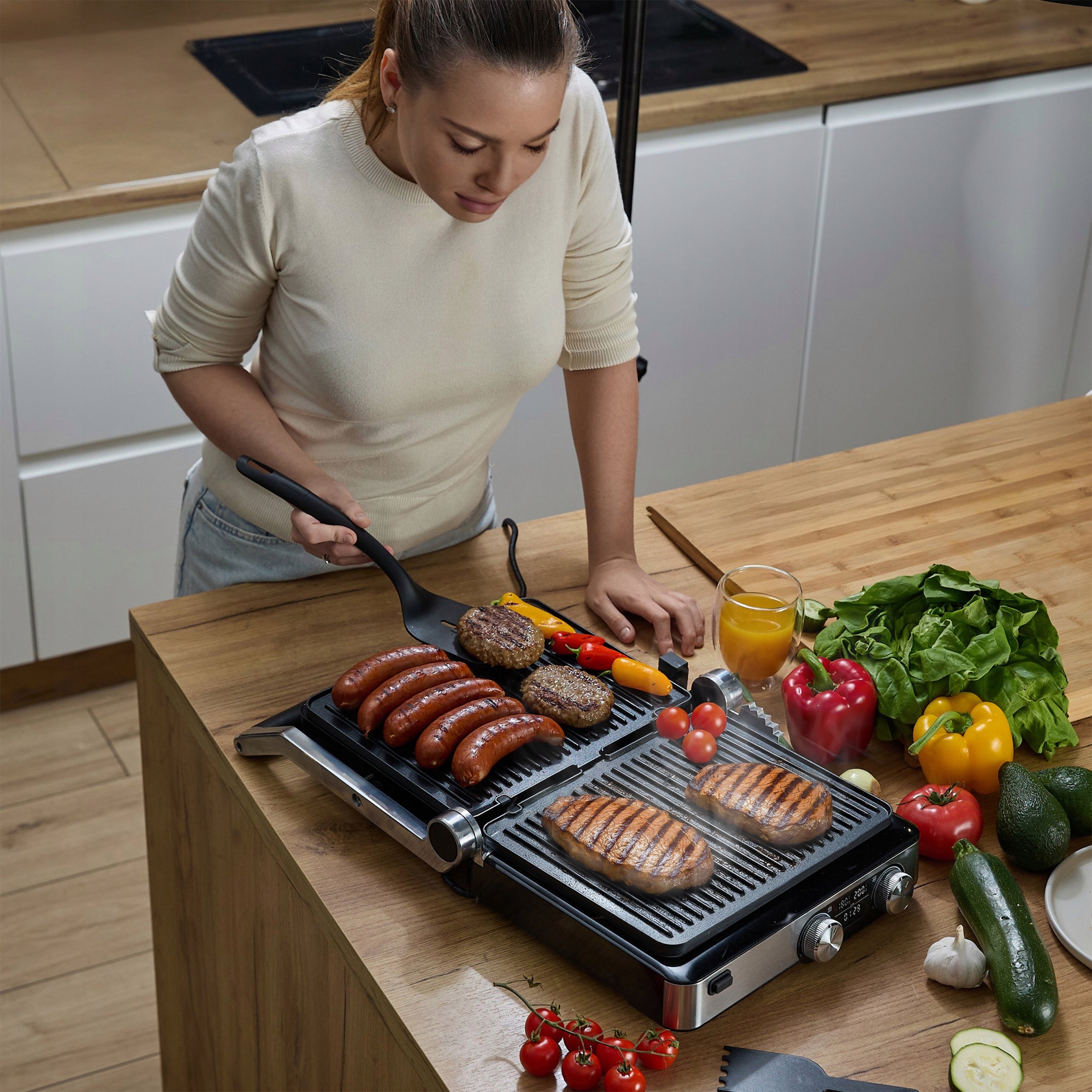Electric Grill Panini Toaster Yoer 2000W + Time and Temp Programmer Brand Yoer