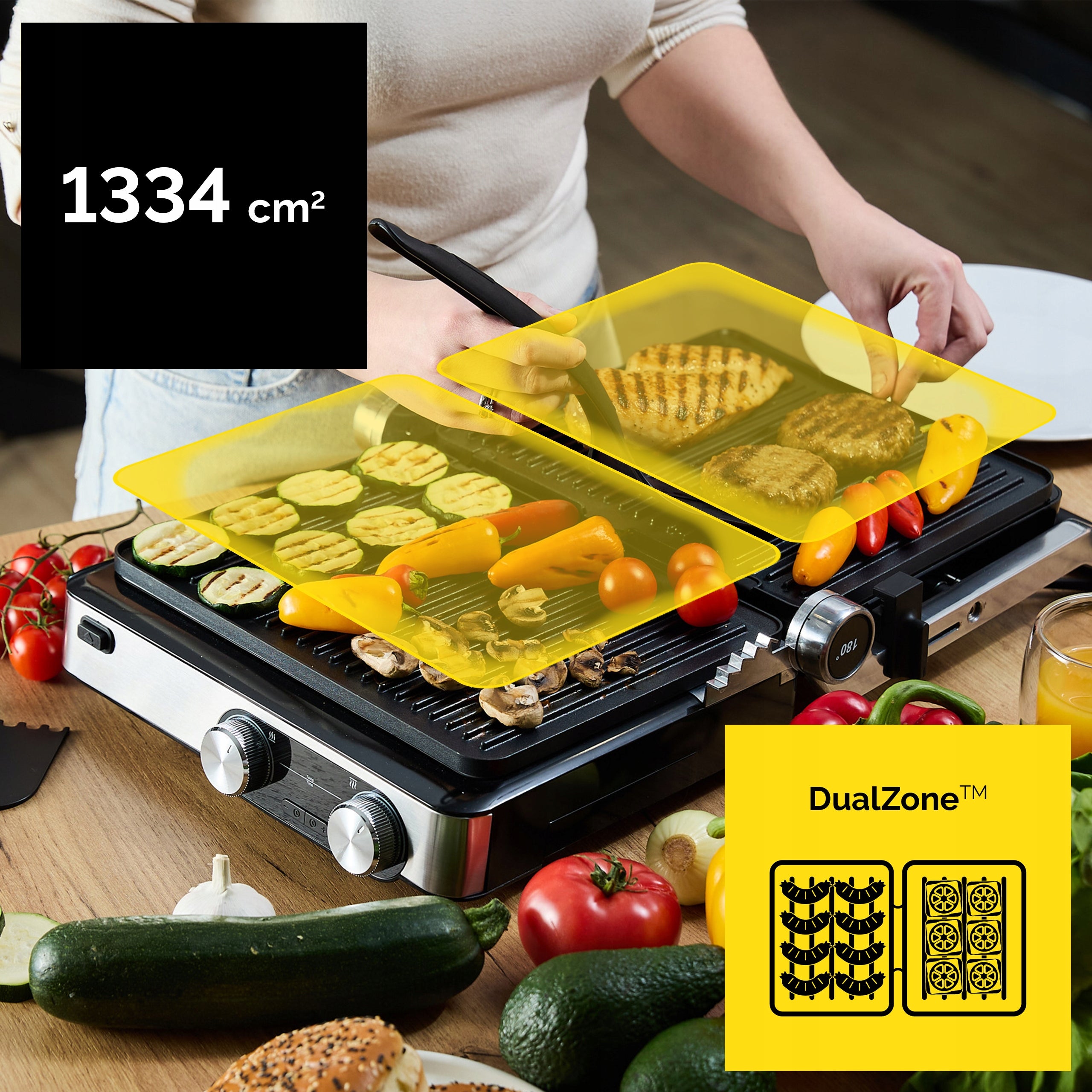 Electric Grill Panini Toaster Yoer 2000W + Time and Temp Programmer Model Panino EG02S