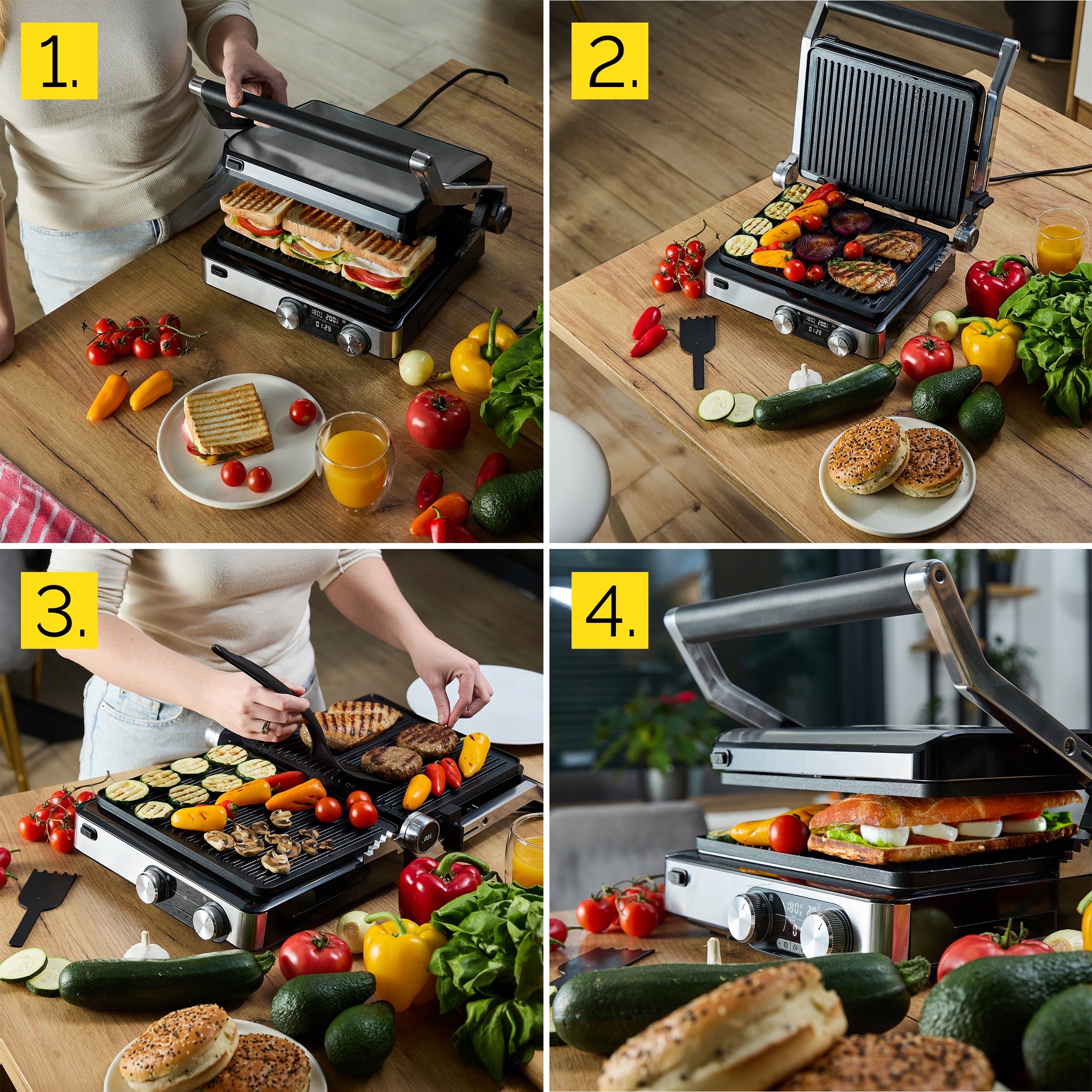 Electric Grill Panini Toaster Yoer 2000W + Time and Temp Programmer Temperature control yes