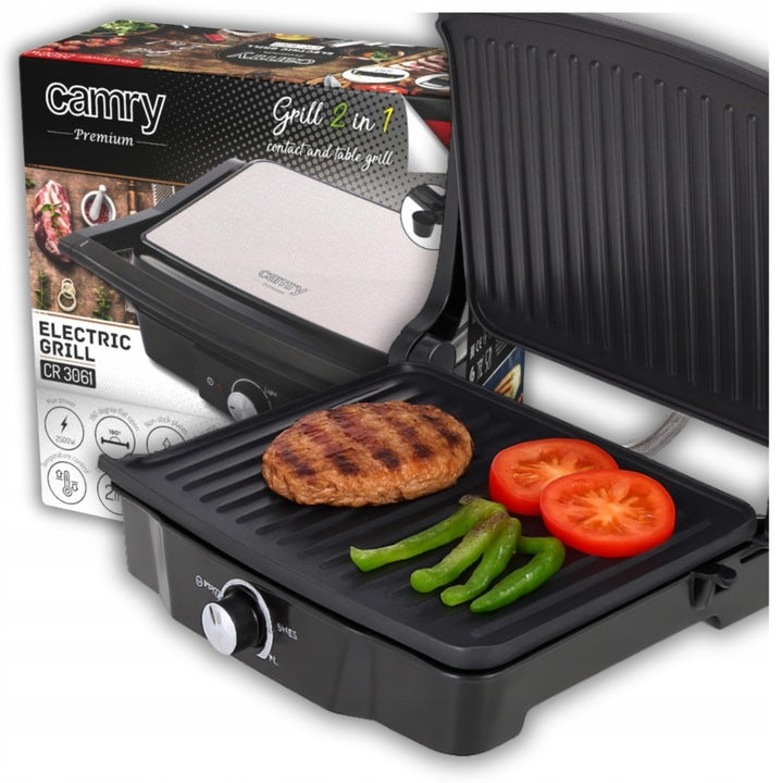 Electric Grill Toaster Folding Large Garden Non-stick 2500W Brand Camry