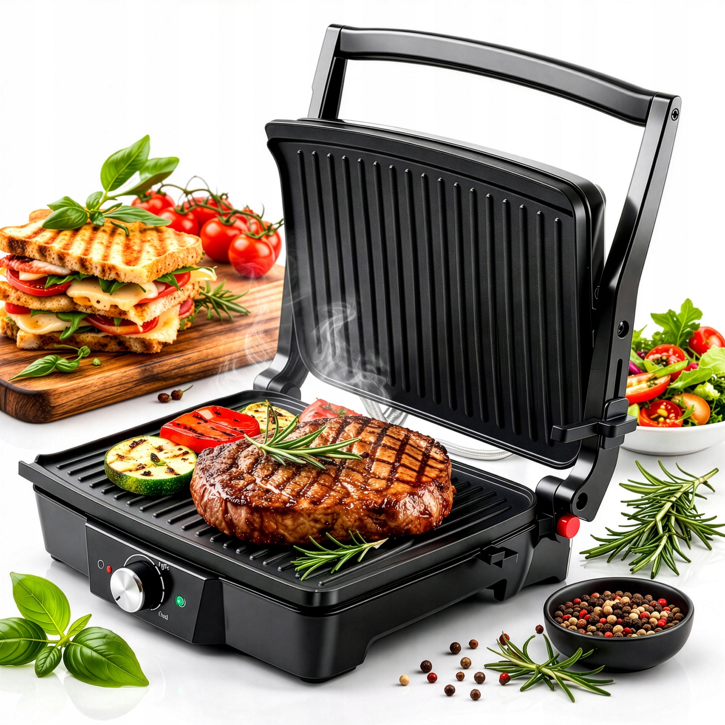 Electric Grill Toaster Folding Large Garden Non-stick 2500W