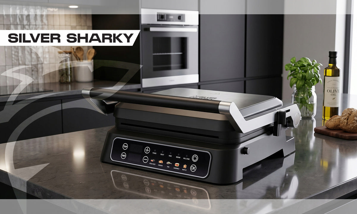 Electric Grill Toaster Panini 2200W + Time and Temp Programmer + WAFFLES Packaging status original