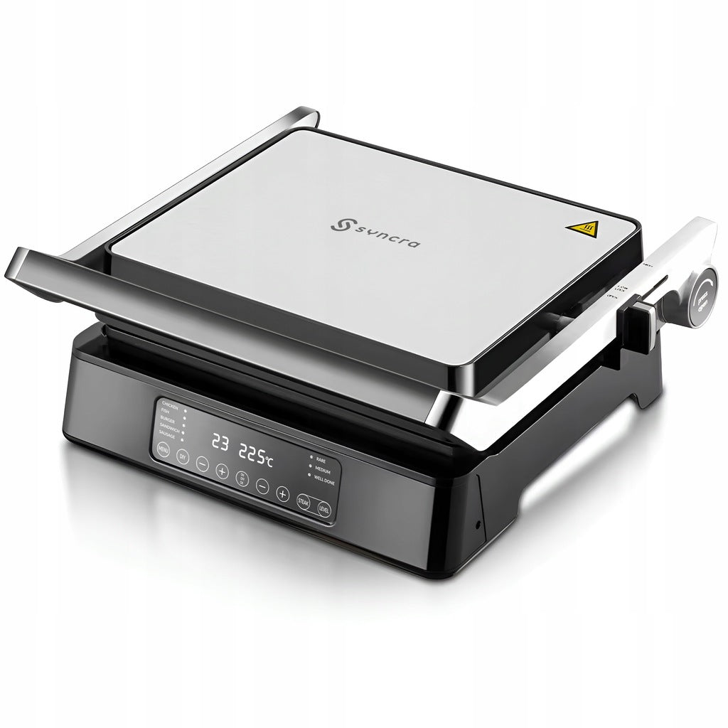 Electric Grill Waffle Iron Toaster Panini Programmer Large 2000W Temperature control yes