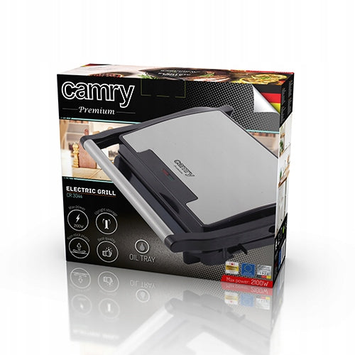 Electric Grill for Meat Toast Vegetables 2100W Folding Toaster Camry Power 2100 W